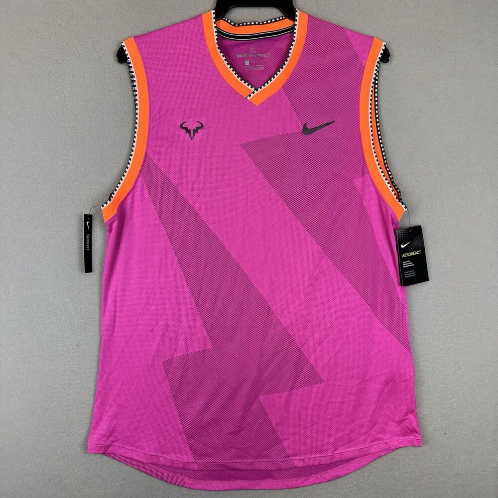 NWT Nike Rafa Nadal Large AeroReact 2019 Indian Well Sleeveless Shirt BV1099-686